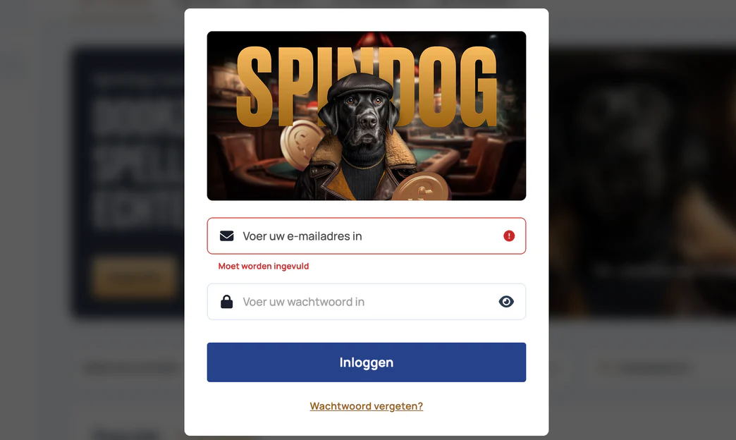 Account registreren en inloggen bij Spindog Casino